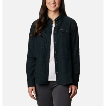 Columbia Pine Street Stretch Flannel, Camisa Verdes Para Mujer | 398146-QER